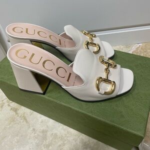 Gucci Horsebit Block Heel Slide Sandals size 35/5   WORN ONCE!